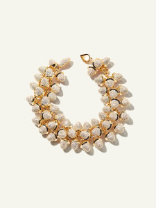 Tamara Comolli Mikado 18K Yellow Gold Flamenco Bracelet with Diamond Pavé