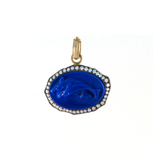Sylva & Cie. 18K White Gold/Platinite Intaglio Pendant