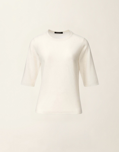 Fabiana Filippi Lightweight Sequin Crewneck Sweater in White