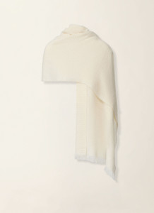 Fabiana Filippi Wool and Cashmere Scarf with Lurex in Butter