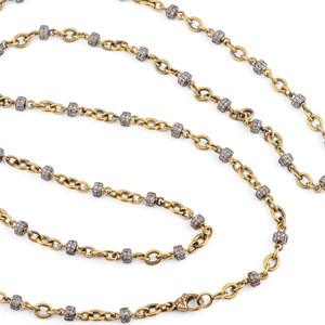 Sylva & Cie. 18K White Gold Diamond Bead Necklace, 29"