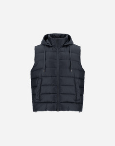 Herno Men's Resort Ultralight Nylon and Suede Effect Microfibre Vest in Navy Blue