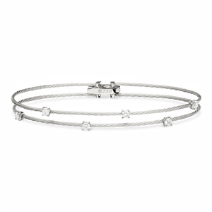 Paul Morelli 18K White Gold Double Unity Bracelet with 6 Diamonds
