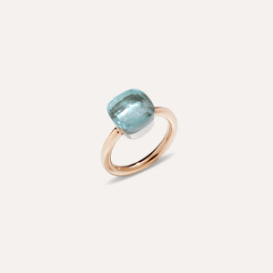 Pomellato Nudo 18K Rose and White Gold Blue Topaz Classic Ring Pomellato Nudo 18K Rose and White Gold Blue Topaz Classic Ring