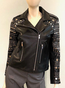Nour Hammour Misty Moto Leather Jacket in Black, Size 42 Nour Hammour Misty Moto Leather Jacket in Black, Size 42