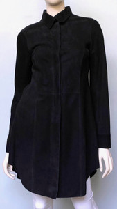 Lyn Leather Leah Suede Shirt Jacket in Black, Size 12 Lyn Leather Leah Suede Shirt Jacket in Black, Size 12