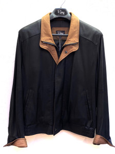 Remy Men's Leather Double Collar Jacket in Peat/Dakota Remy Men's Leather Double Collar Jacket in Peat/Dakota