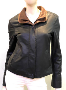 Remy Women’s Leather Double Collar Jacket in Peat/Dakota Remy Women’s Leather Double Collar Jacket in Peat/Dakota