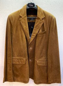 Remy Men’s Leather Button Blazer Jacket in Chapparal, Size 42 Remy Men’s Leather Button Blazer Jacket in Chapparal, Size 42