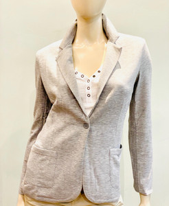 Majestic Filatures French Terry Button Blazer in Gris, Size Large Majestic Filatures French Terry Button Blazer in Gris, Size Large