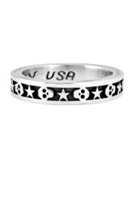 King Baby Studio Men’s Stackable Skull and Star Ring, Size 10 King Baby Studio Men’s Stackable Skull and Star Ring, Size 10