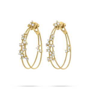 Paul Morelli 18K Yellow Gold Small Double Unity Confetti Hoop Earrings, 30mm Paul Morelli 18K Yellow Gold Small Double Unity Confetti Hoop Earrings, 30mm