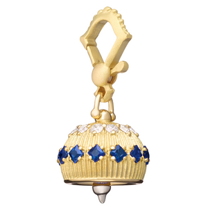 Paul Morelli 18K Yellow Gold Meditation Bell with Diamonds and Blue Sapphires, 12mm Paul Morelli 18K Yellow Gold Meditation Bell with Diamonds and Blue Sapphires, 12mm