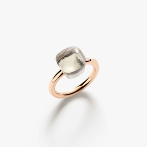 Pomellato Nudo 18K Rose and White Gold White Topaz Classic Ring Pomellato Nudo 18K Rose and White Gold White Topaz Classic Ring