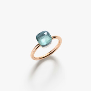 Pomellato Nudo 18K Rose and White Gold Sky Blue Topaz Petit Ring Pomellato Nudo 18K Rose and White Gold Sky Blue Topaz Petit Ring