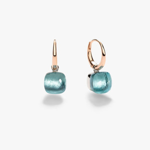 Pomellato Nudo 18K Rose and White Gold Sky Blue Topaz Petit Earrings Pomellato Nudo 18K Rose and White Gold Sky Blue Topaz Petit Earrings