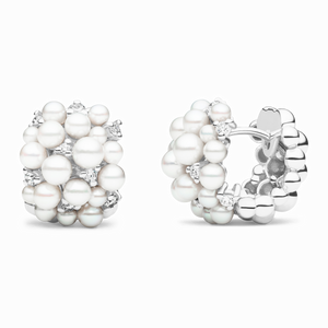 Paul Morelli 18K White Gold Lagrange Pearl Snap Hoop Earrings, Small Paul Morelli 18K White Gold Lagrange Pearl Snap Hoop Earrings, Small
