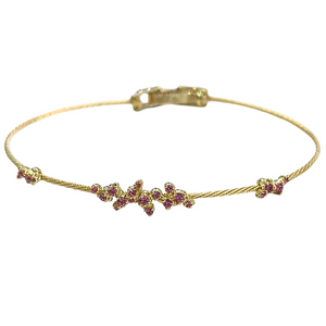Paul Morelli 18K Yellow Gold Single Confetti Unity Bracelet with Pink Sapphires Paul Morelli 18K Yellow Gold Single Confetti Unity Bracelet with Pink Sapphires