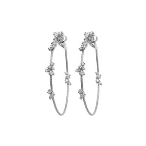 Paul Morelli 18K White Gold Single Unity Confetti Hoop Earrings, 20mm Paul Morelli 18K White Gold Single Unity Confetti Hoop Earrings, 20mm
