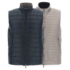 Herno Men's Nylon Ultralight Reversible Waistcoat in Blue Navy Herno Men's Nylon Ultralight Reversible Waistcoat in Blue Navy