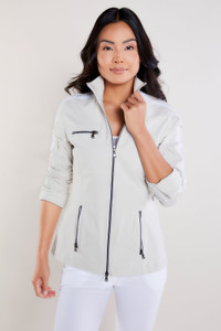 Anatomie Justine Saira Zip-Up in Stone/White, Size X-Large Anatomie Justine Saira Zip-Up in Stone/White, Size X-Large