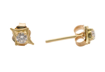 *JEWELRY EVENT* Armenta 18K Yellow Gold Crivelli Stud Diamond Earrings