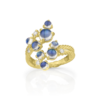 *PRE-ORDER* Paul Morelli 18K Yellow Gold Moonstone Bubble Bypass Ring