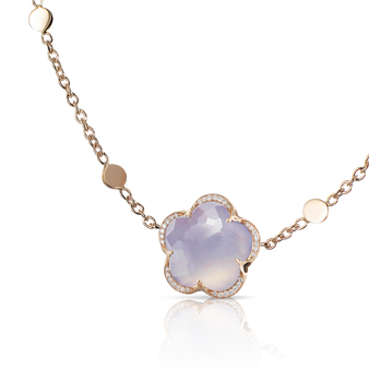 *PRE-ORDER* Pasquale Bruni 18K Rose Gold Bon Ton Necklace with Blue Chalcedony and Diamonds
