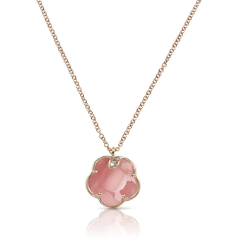 *PRE-ORDER* Pasquale Bruni 18K Rose Gold Petit Joli Necklace with Pink Chalcedony and Diamonds