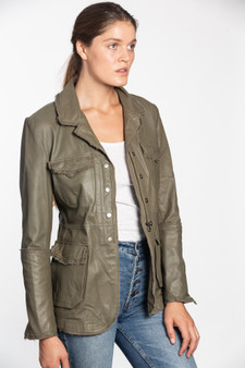 *COMING SOONG* Jakett New York Meryl Washed Leather Jacket in Sage