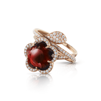 *PRE-ORDER* Pasquale Bruni 18K Rose Gold Je T'Aime Ring with Red Garnet and Diamonds