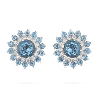 Paul Morelli 18K White Gold Aquamarine Pinpoint Stud Earrings (One of a Kind)