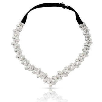 Pasquale Bruni 18K White Gold Goddess Garden Collier Combination Necklace with White Diamonds (One of a Kind)