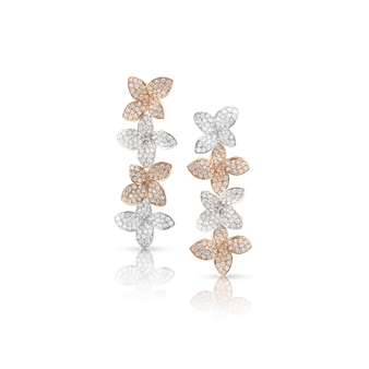 *JEWELRY EVENT* Pasquale Bruni Goddess Garden 18K White and Rose Gold Earrings with White and Champagne Diamonds