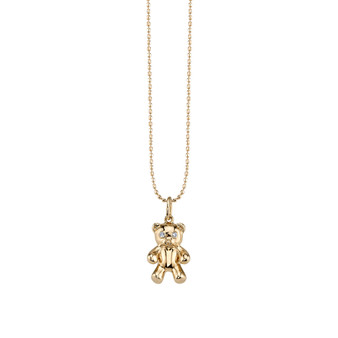 *RESERVE TODAY* Sydney Evan Kid's Collection Gold & Diamond Teddy Bear Necklace, 16"