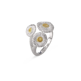 *RESERVE TODAY* Buccellati Blossoms Vermeil Sterling Silver Three Daisy Ring
