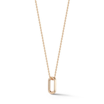 Walters Faith Saxon 18K Rose Gold Mini Single Link Necklace, 16"