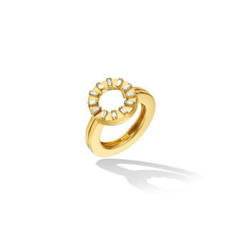 *RESERVE TODAY* Cadar Yellow Gold TU Sole Engagement Ring Enhancer with White Diamonds