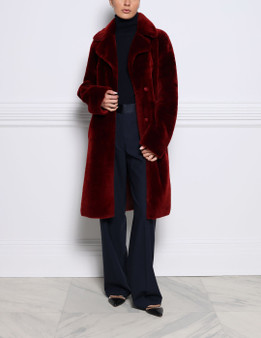 *RESERVE TODAY* Augustina's Shearling Wrap Coat in Merlot