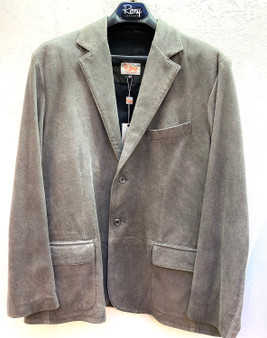 Remy Men’s Leather Button Blazer Jacket in Granite/Coal