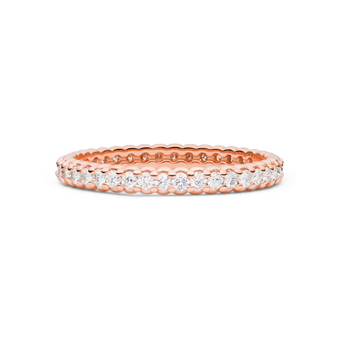 Paul Morelli 18K Pink Gold Pinpoint Diamond Eternity Ring, Size 6.75