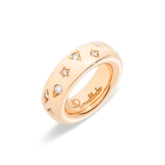 *PRE-ORDER* Pomellato Iconica Medium 18K Rose Gold White Diamond Ring