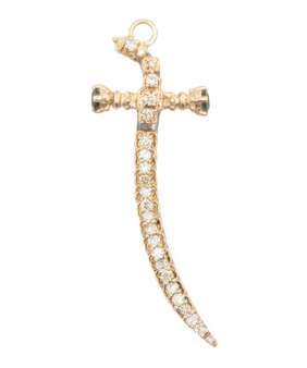 *EXCLUSIVE EVENT* Armenta 14K Rose Gold and Sterling Silver Pave Curved Sword Enhancer Charm