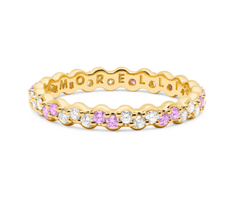 *PRE-ORDER* Paul Morelli 18K Yellow Gold Shift Pinpoint Pink Sapphire and Diamond Eternity Ring