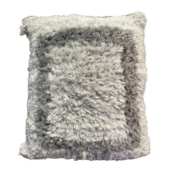 Paula Lishman Hand-Knit Sheared Beaver Pillow in Silver Flannel