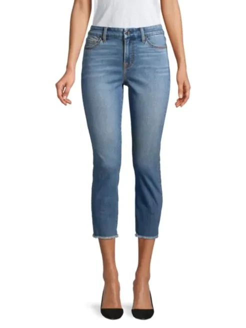JEN7 by 7 For All Mankind Fray Hem Crop Skinny Jeans, Size 12