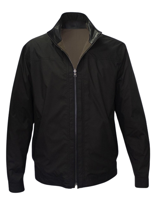 Remy Men's Reversible Microfiber Jacket in Ink/Otter/Noir, Size 38