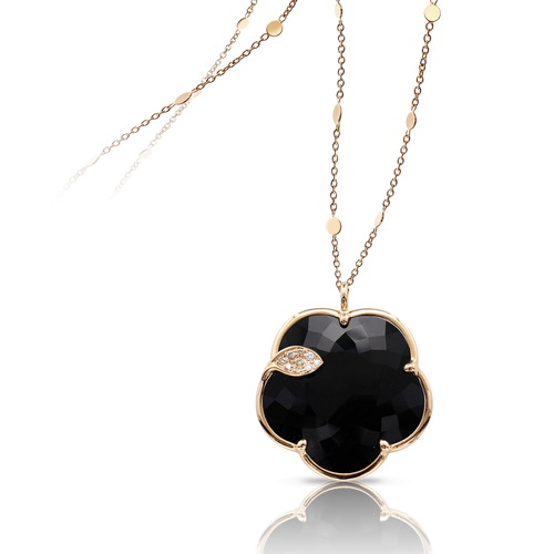 Pasquale Bruni 18K Rose Gold Ton Joli Necklace with Onyx and Diamonds