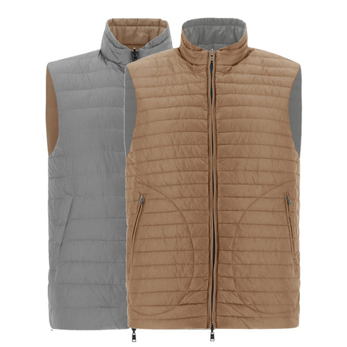 Herno Men's Nylon Ultralight Reversible Waistcoat in Camel