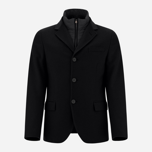 Herno Men's Cashmere & Nylon Ultralight Blazer in Black, Size 58
